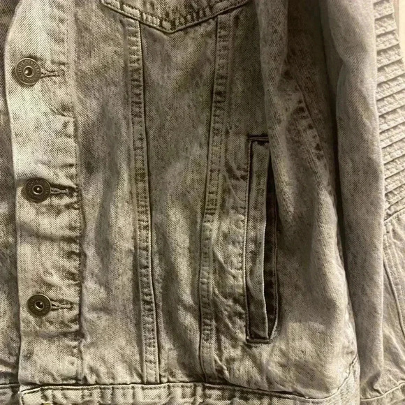 INC International Concepts Mens Denim Jacket in Gray whitewashed Size Large - Picture 2 of 12